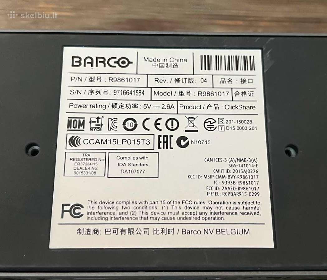 Barco Clickshare prezentacijų sistema R9861017 - nuotraukos Nr. 6