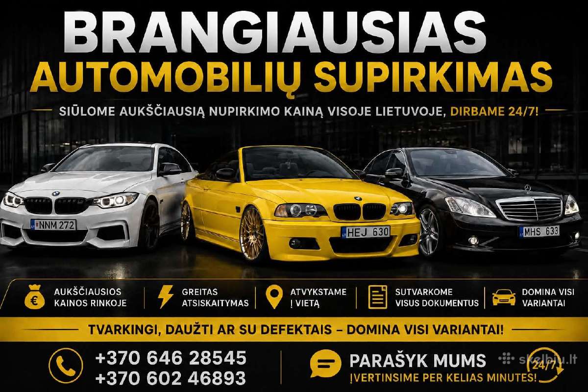 Brangiausias Automobiliu Supirkimas 24/7!