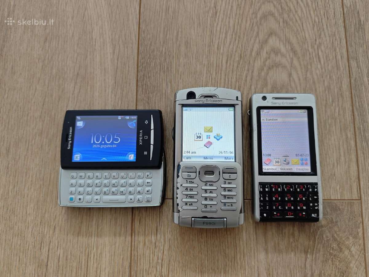 Trys Sony ericsson retesni telefonai