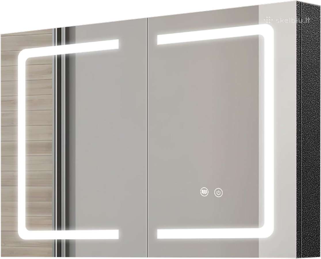 Veidrodinė spintelė su LED apšvietimu, 60x80cm