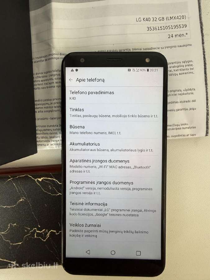 LG k40 telefonas - nuotraukos Nr. 2