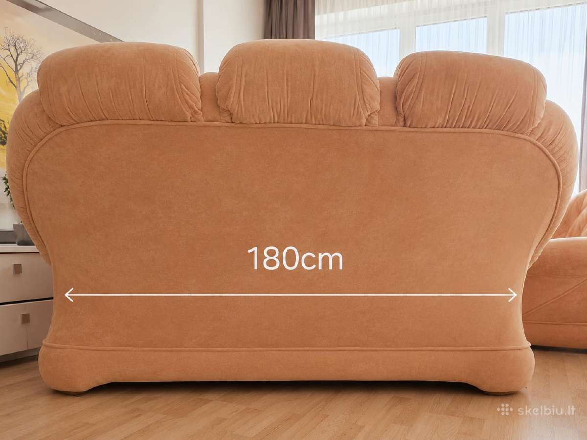 Parduodamas minkštų baldų komplektas 3 vietų sofa - nuotraukos Nr. 5