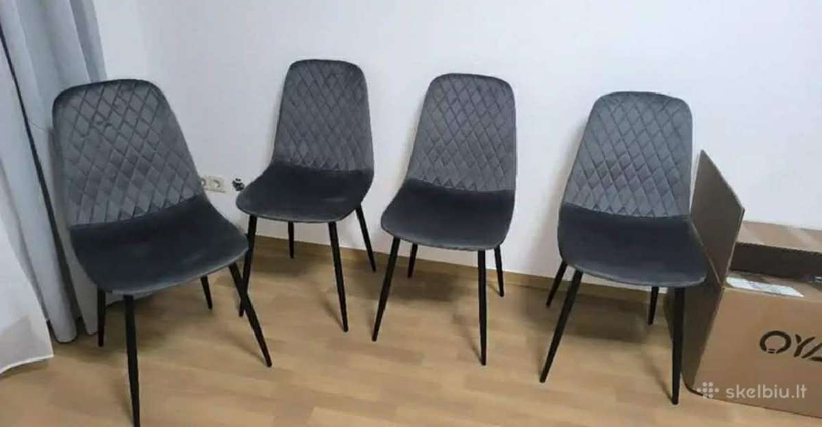 Naujos veliurines kėdės 4vnt
