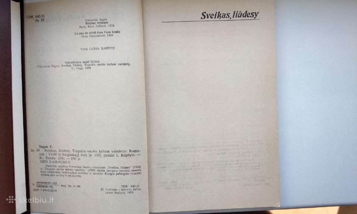 F. Sagan. Sveikas, liūdesy. Truputis saulės šal - nuotraukos Nr. 3