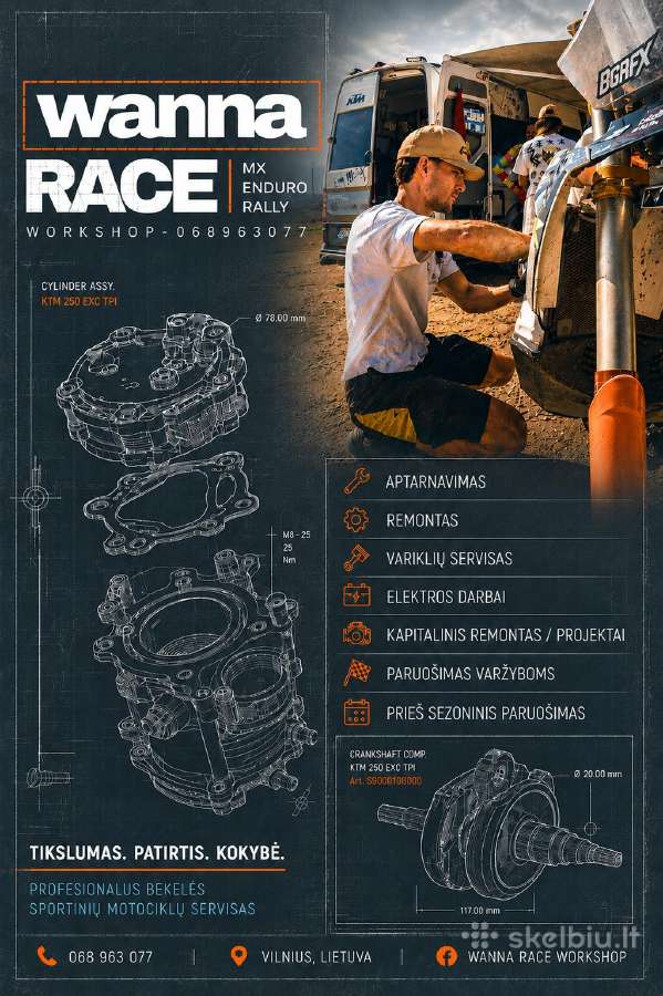 Enduro/krosinių Motociklų servisas Vilniuje
