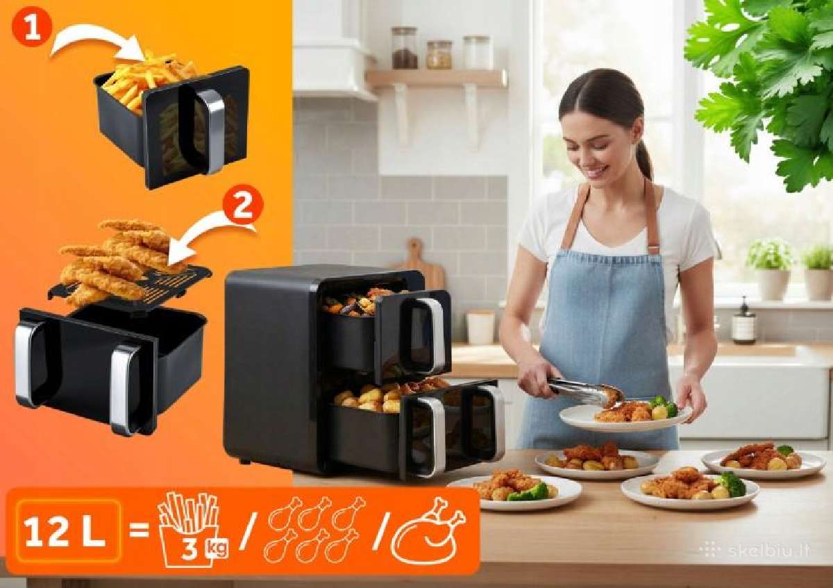 Karšto oro gruzdintuvė Berdsen Bd-664, 12l, 2800w - nuotraukos Nr. 4