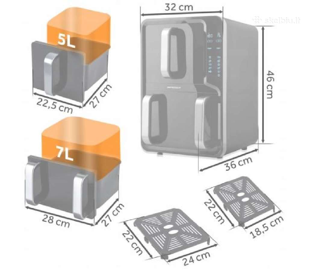 Karšto oro gruzdintuvė Berdsen Bd-664, 12l, 2800w - nuotraukos Nr. 13