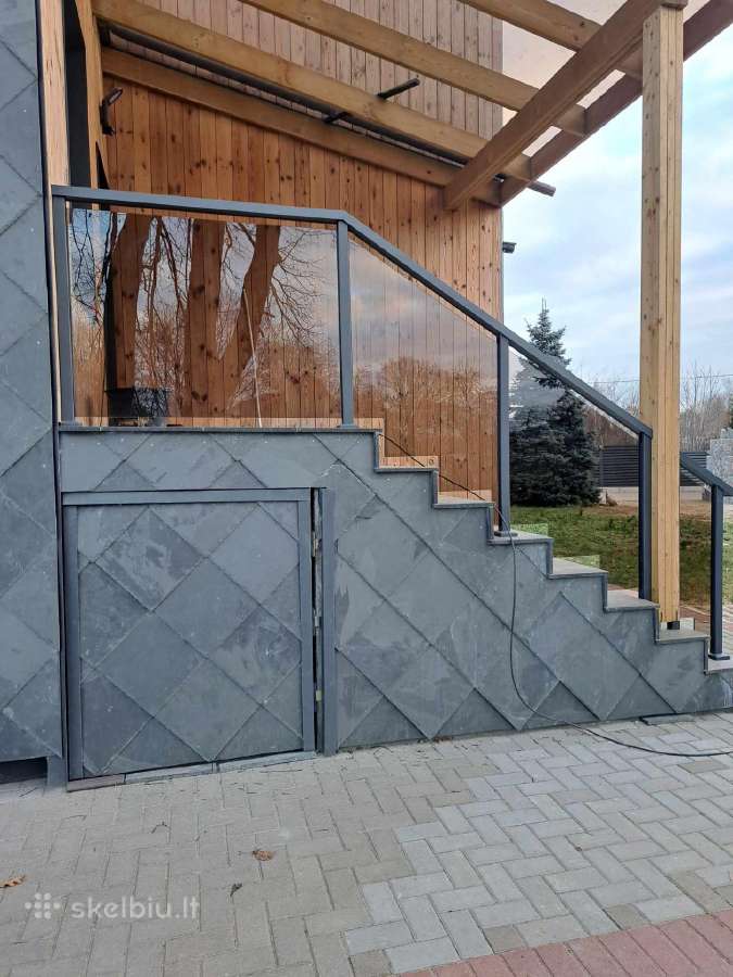 Antracito spalvos aliuminio turėklai su stiklu - nuotraukos Nr. 8