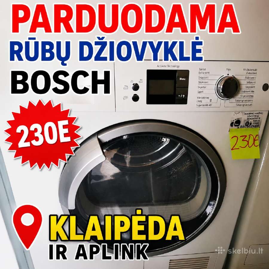 Rūbų Džiovyklė Bosch kg su Garantija