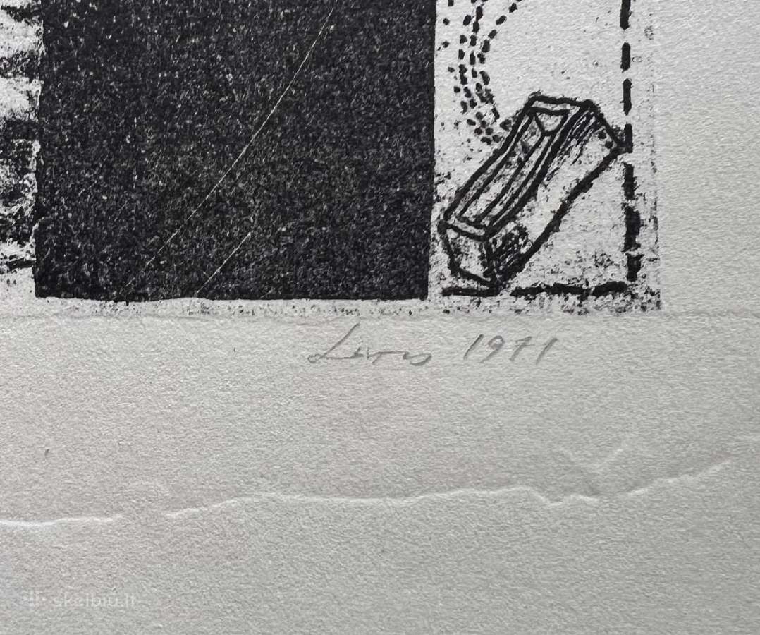 Linas Katinas originali 1971 m grafika - nuotraukos Nr. 2