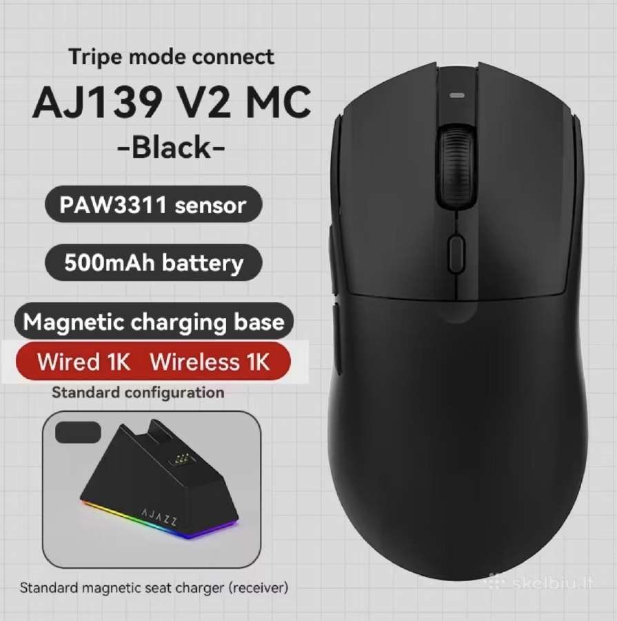 Ajazz Aj139 V2 Mc belaidė wireless gaming pelė