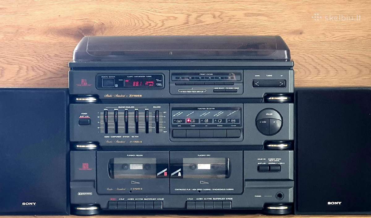 Fisher Mc-929 muzikos centras su plokštelių grotuv