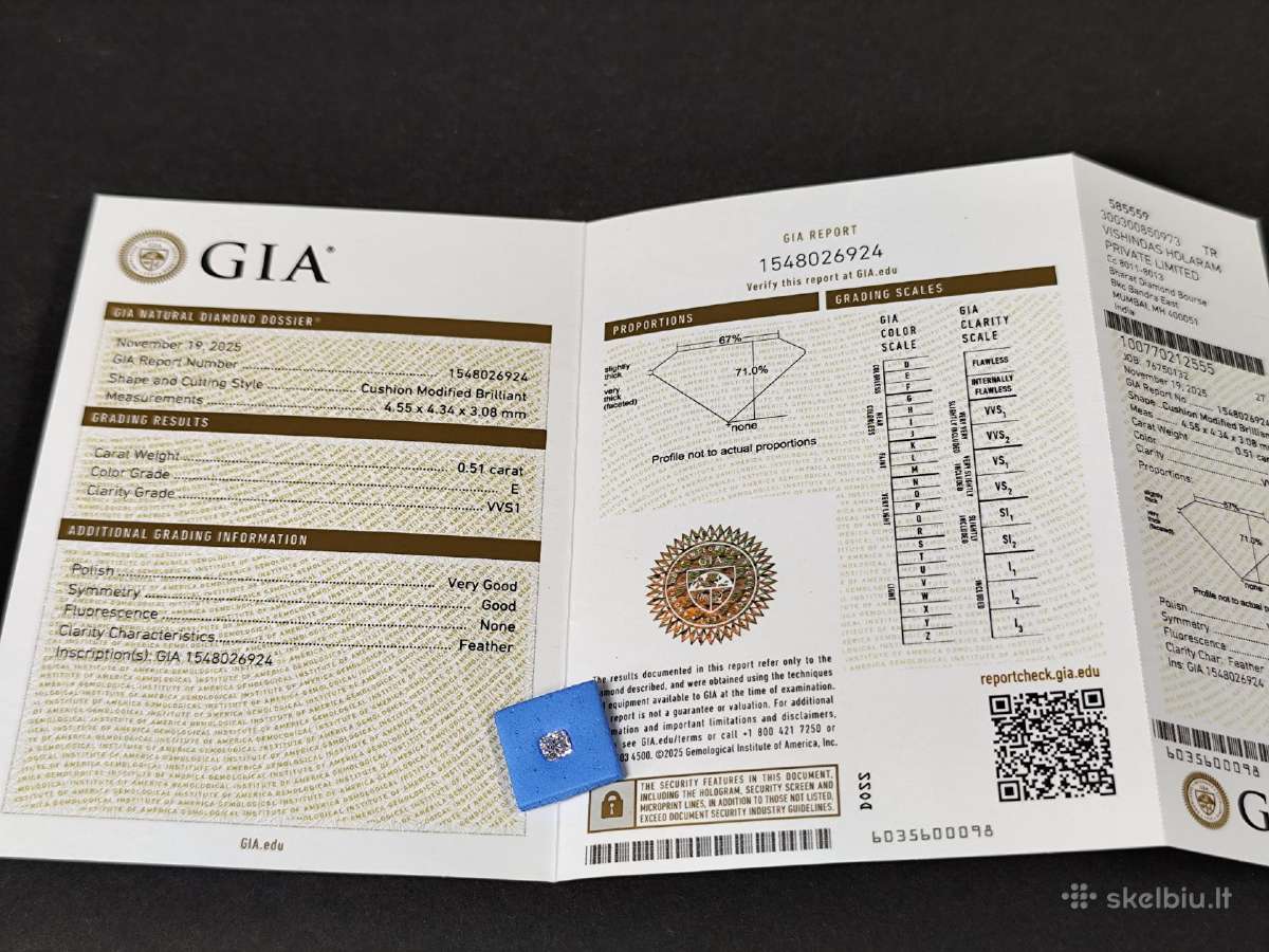 0.51 ct Aukštos Kokybės Deimantas E / Vvs1 - nuotraukos Nr. 6