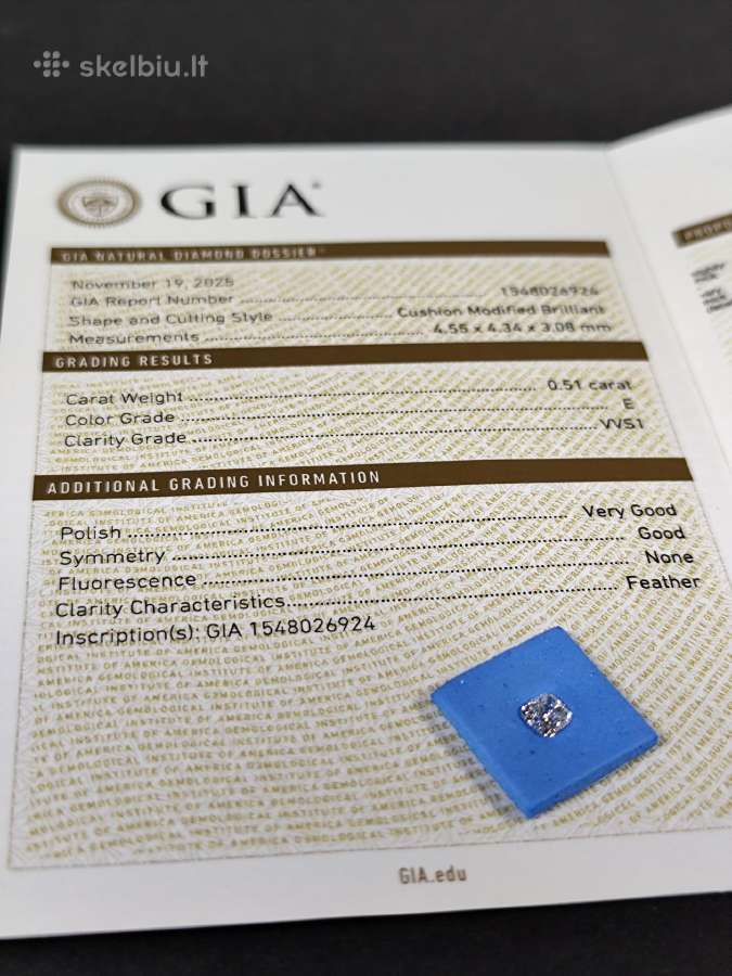 0.51 ct Aukštos Kokybės Deimantas E / Vvs1 - nuotraukos Nr. 7