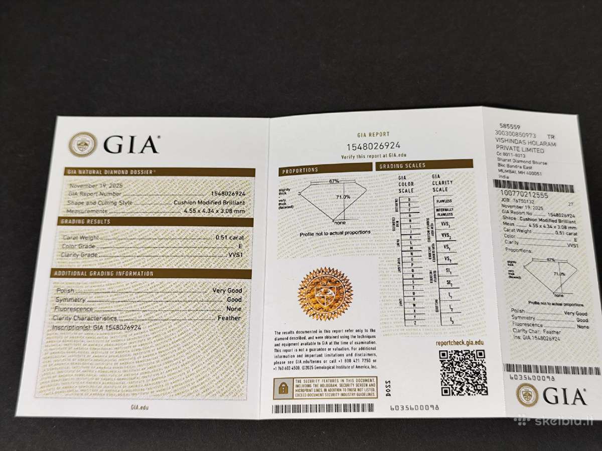 0.51 ct Aukštos Kokybės Deimantas E / Vvs1 - nuotraukos Nr. 8