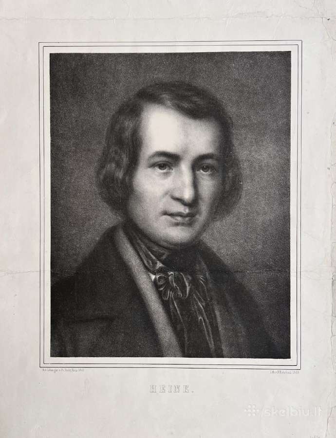 Originali Heine litografija. 1868 m 48x36 cm - nuotraukos Nr. 2