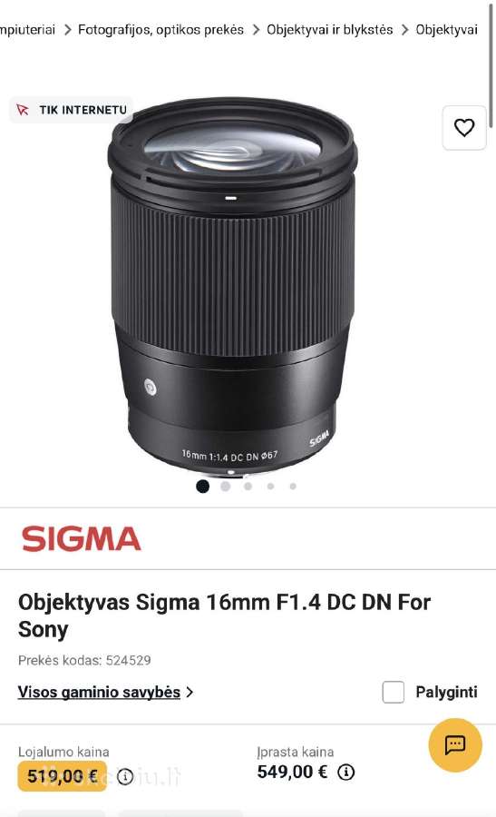 Sigma 16mm f/1.4 Dc Dn Contemporary - nuotraukos Nr. 6