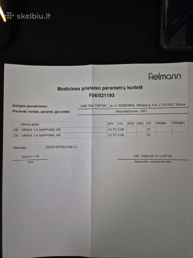 Akiniai Fielmann su dioprijom +2.75 - nuotraukos Nr. 7