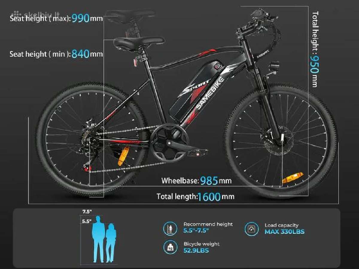 Samebike Ebe2-ft elektrinis dviratis - nuotraukos Nr. 14