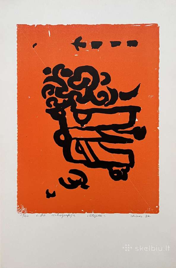 Linas Katinas. Originalios 1970 litografijos - nuotraukos Nr. 3
