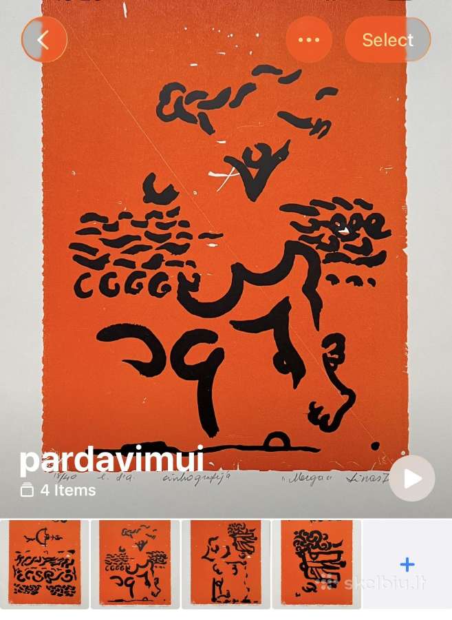 Linas Katinas. Originalios 1970 litografijos - nuotraukos Nr. 4