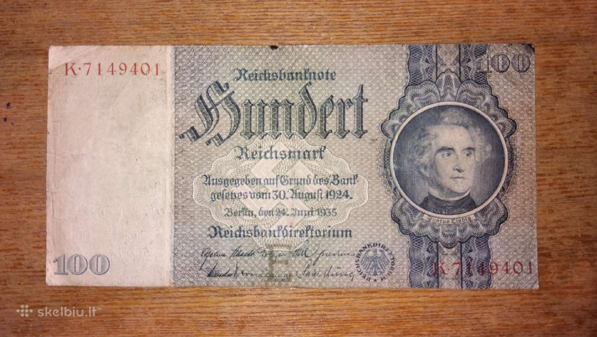 Vokietijos "Nazi" 100 markių banknotas