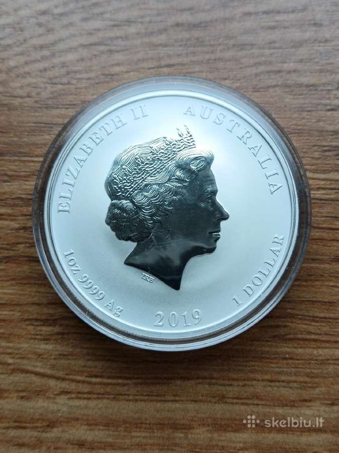 Sidabrinė 1oz moneta Kiaulės metai 2019 Australija - nuotraukos Nr. 2