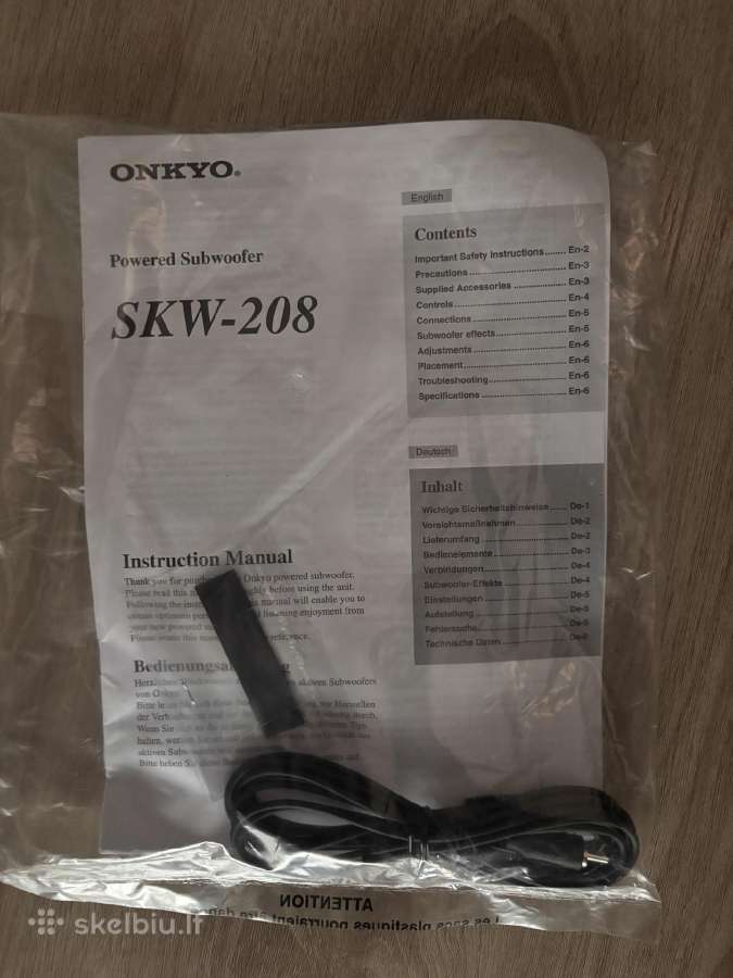 Onkyo subas Skw-208 (naujas!) - nuotraukos Nr. 7