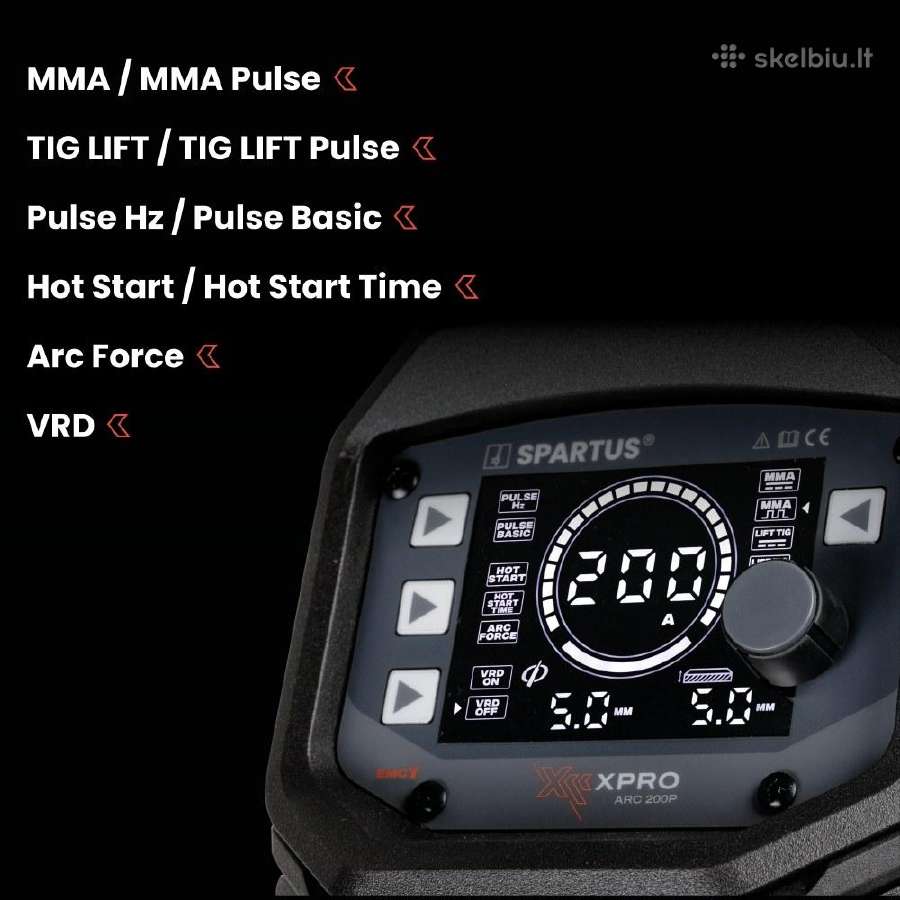 Suvirinimo aparatas Spartus Mma Xpro Arc 200p - nuotraukos Nr. 2