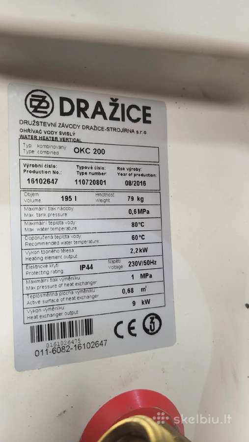Boileris drazice okc 200 - nuotraukos Nr. 2