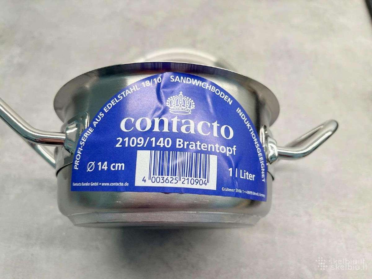 1 litro nerūdijančio plieno puodas su dangčiu
