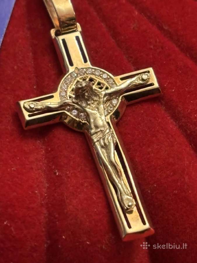 Prabangus auksinis Versace kryžius - nuotraukos Nr. 7
