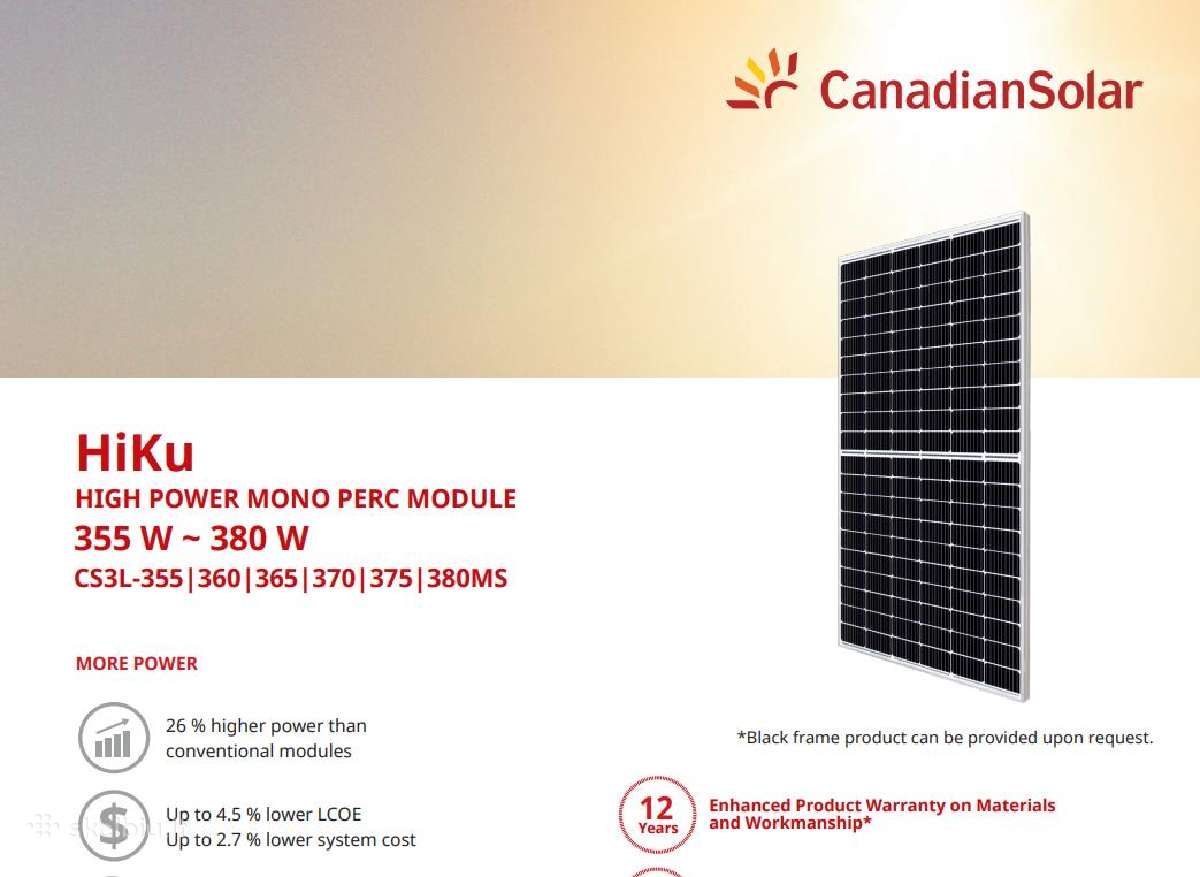 Perku Canadian Solar Cs3l-ms 380w mudulį