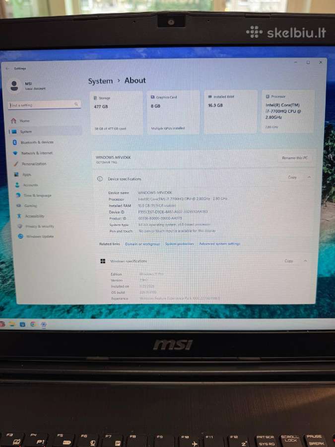 Msi Ge72mvr 7rg Apache Pro - nuotraukos Nr. 3
