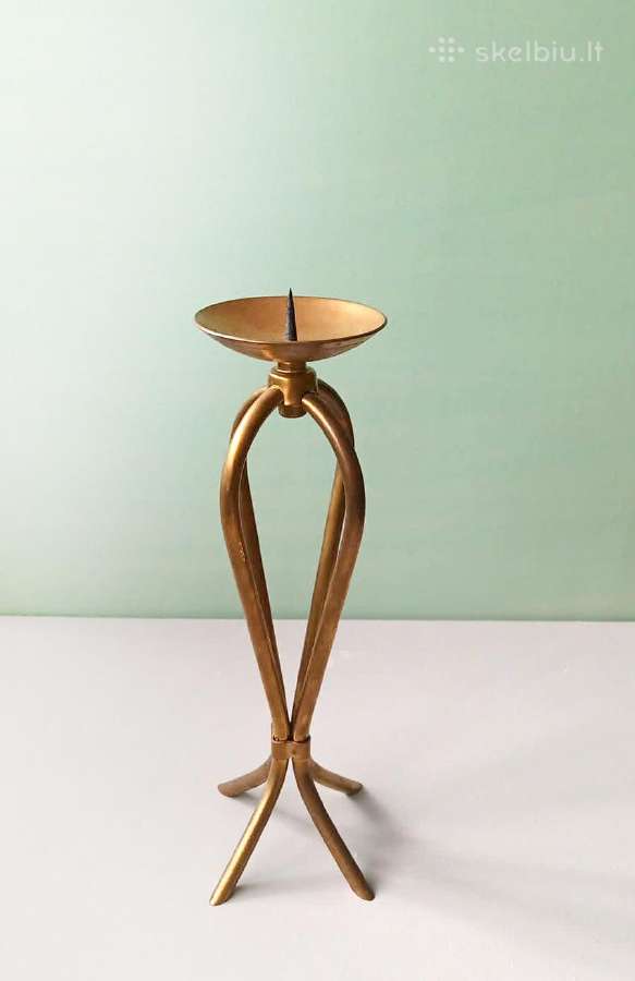 Vintažinė žalvarinė žvakidė, 26,5cm aukštis