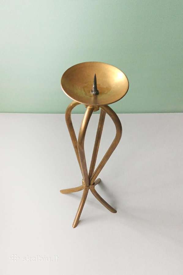 Vintažinė žalvarinė žvakidė, 26,5cm aukštis - nuotraukos Nr. 3