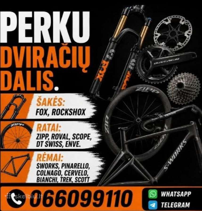Perku dviračių rėmus, ratus, šakes, grupes