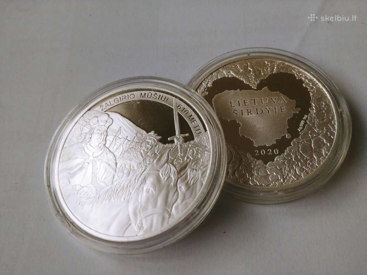 Sidabrinės monetos 1oz 999 Žalgirio mūšiui 610