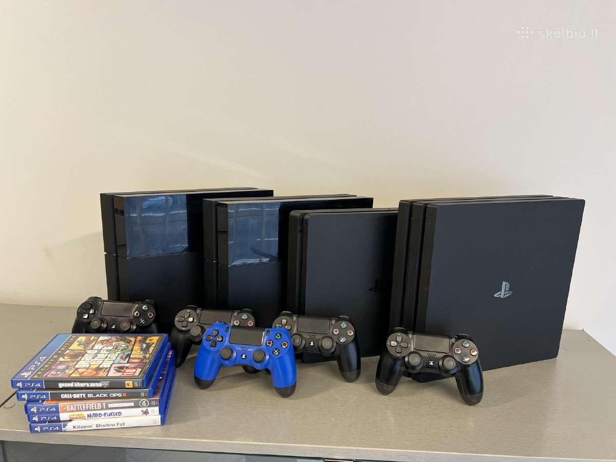 Ps4, Ps4 Pro, Ps4 Slim + pultelis + žaidimas