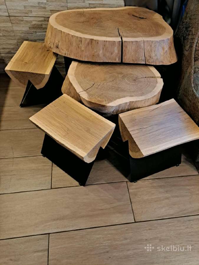 Ąžuoliniai, rankų darbo baldai - nuotraukos Nr. 2