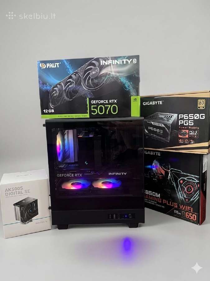 Naujas Pc Rtx5070 Ryzen 5 7500x3d 32gb
