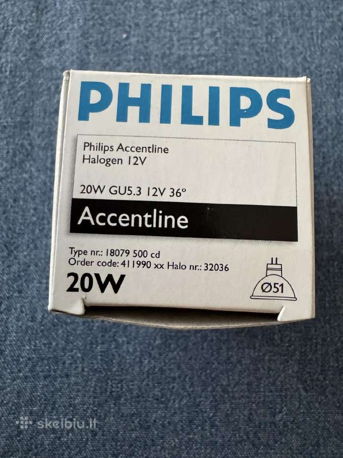 Halogenas Philips Accentline 12v 20w Gu5.3 36d - nuotraukos Nr. 4