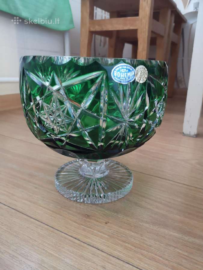 Bohemia krištolo vaza vaisiams d=19 cm, h=19 cm