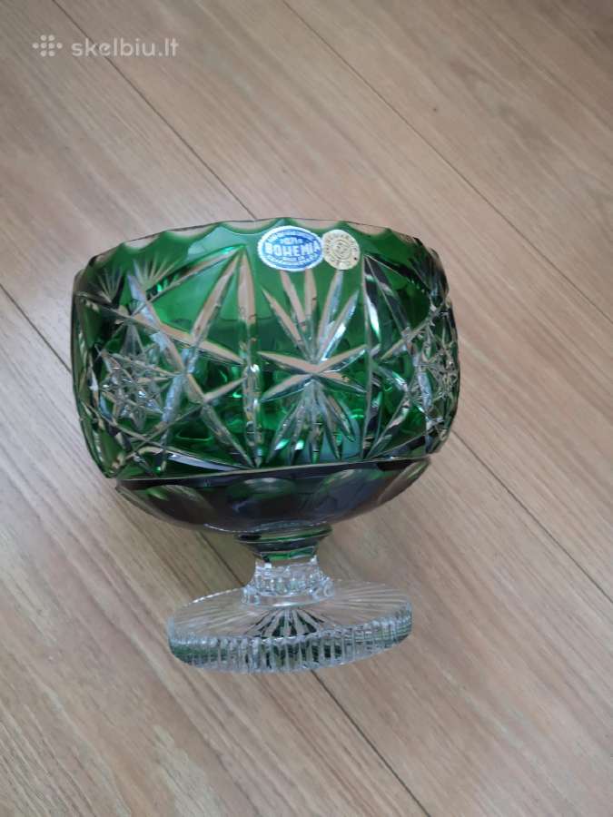Bohemia krištolo vaza vaisiams d=19 cm, h=19 cm - nuotraukos Nr. 2