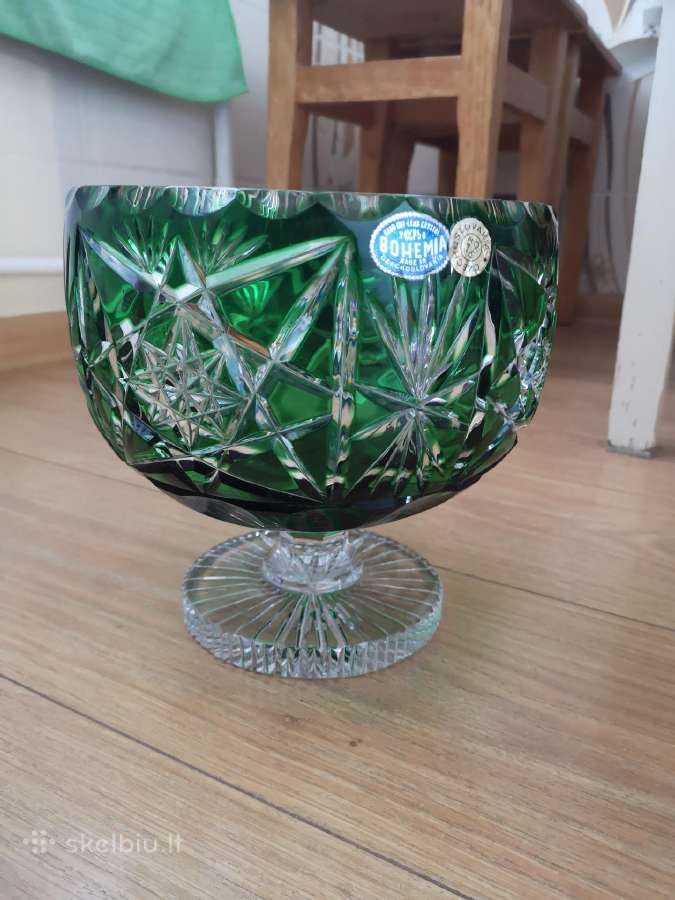 Bohemia krištolo vaza vaisiams d=19 cm, h=19 cm