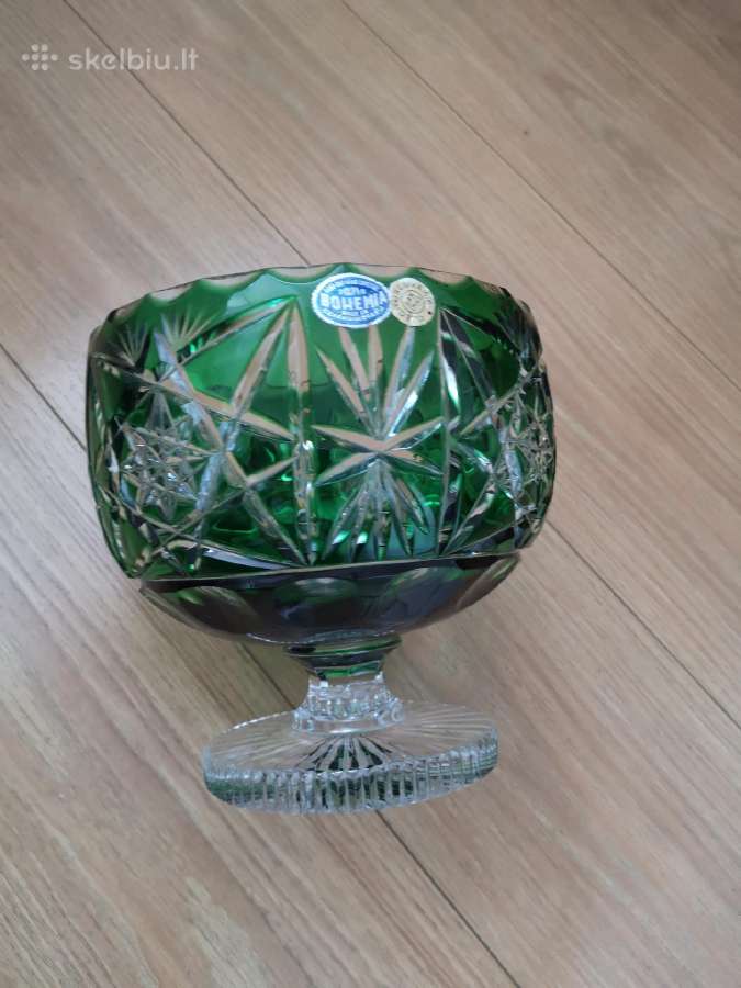 Bohemia krištolo vaza vaisiams d=19 cm, h=19 cm - nuotraukos Nr. 2