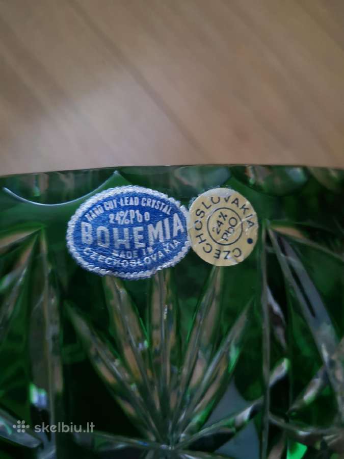Bohemia krištolo vaza vaisiams d=19 cm, h=19 cm - nuotraukos Nr. 3
