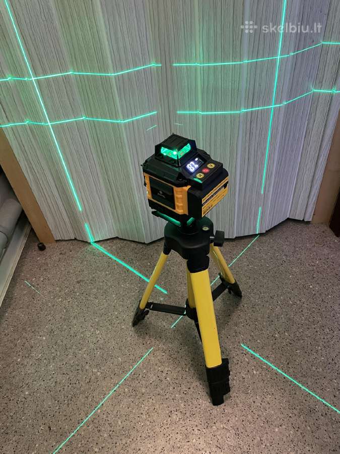 16 Linijų 360 Žalias Lazerinis Nivelyras su Stovu