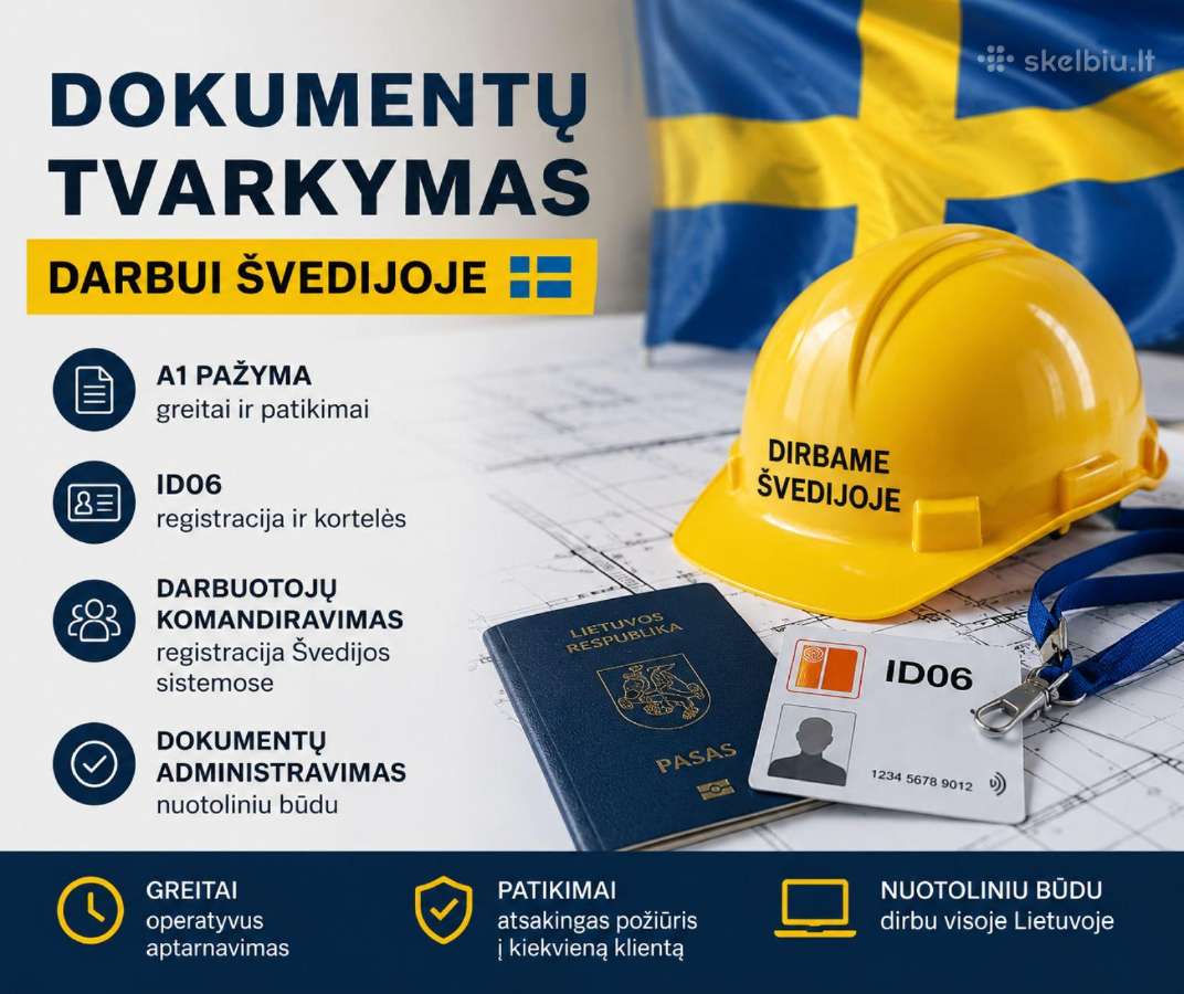Dokumentų tvarkymas su Švedija dirbančioms įmonėms