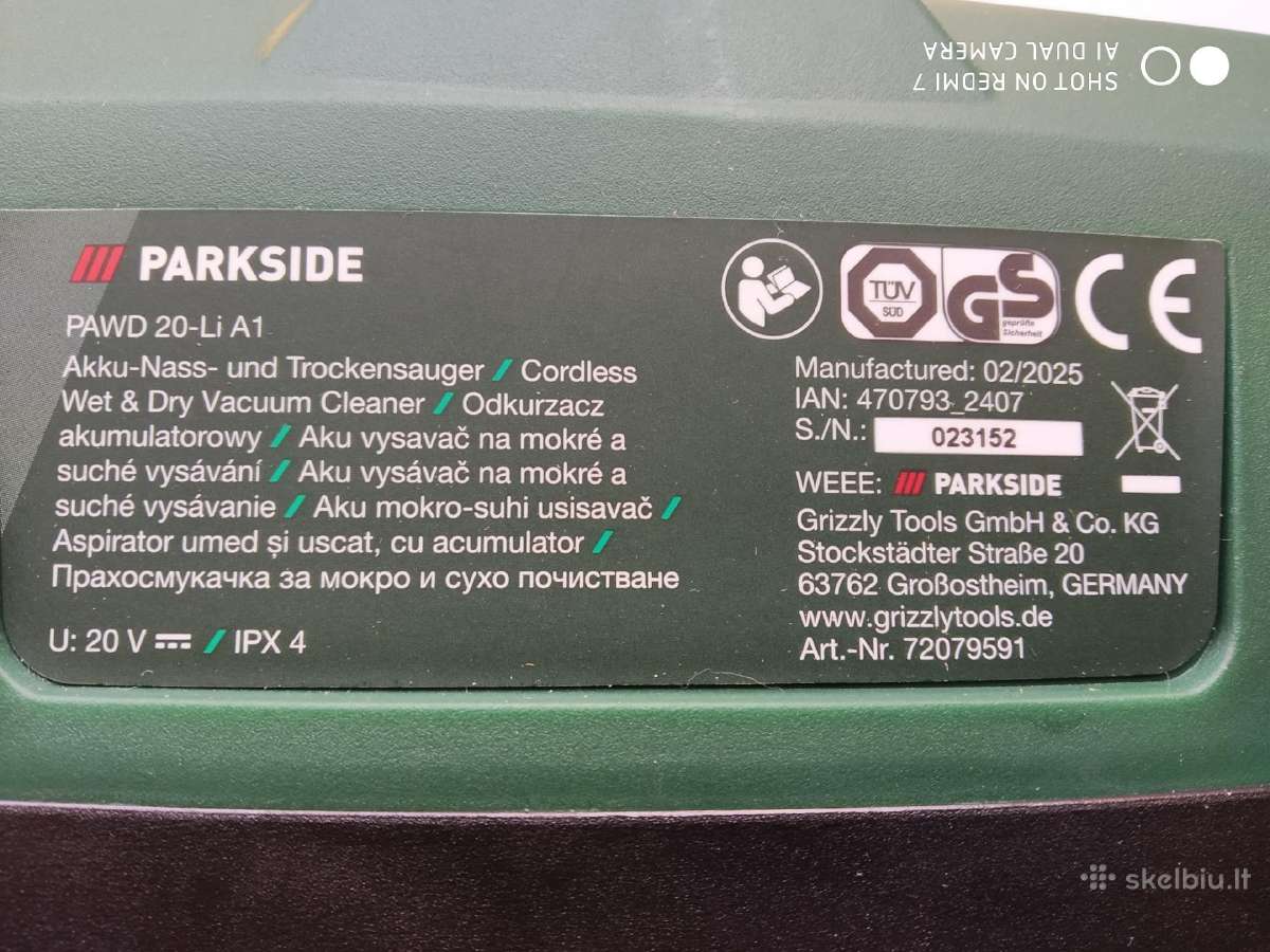 Dulkių siurblys Parkside. - nuotraukos Nr. 20